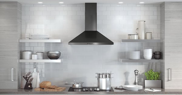 Black stainless deals range hood